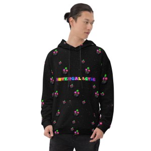 "INTERGALACTIC" Alien Patterned Outer Space Unisex Hoodie