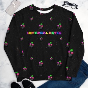 "INTERGALACTIC" Alien Patterned Outer Space Unisex Sweatshirt